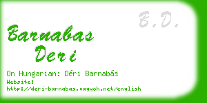barnabas deri business card