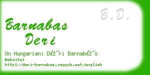 barnabas deri business card